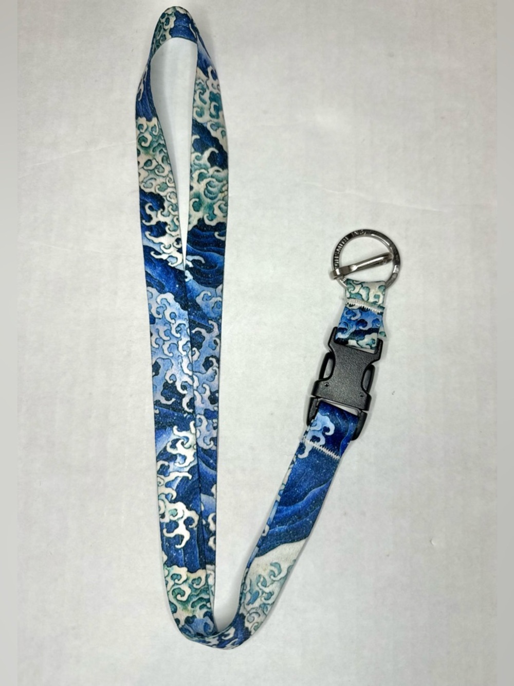 Buttonsmith Premium Art Hokusai Waves Breakway Lanyard